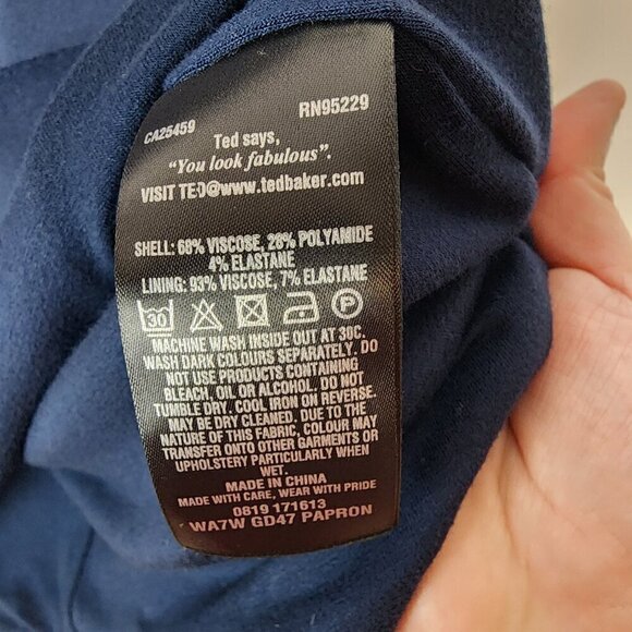 Ted Baker Papron Colour By Numbers Waist Tie Dress Navy US Size 6/ Ted Size 2 - Picture 13 of 14